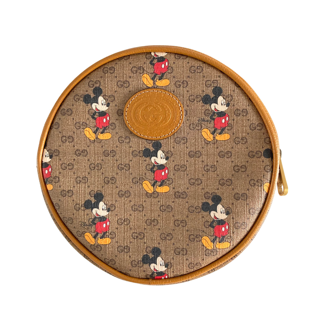 GUCCI X DISNEY Mini Vintage GG Supreme Monogram Mickey Mouse Round Backpack Sun Oil