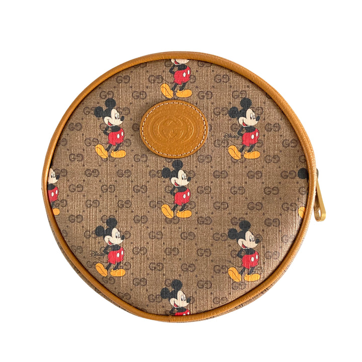 GUCCI X DISNEY Mini Vintage GG Supreme Monogram Mickey Mouse Round Backpack Sun Oil