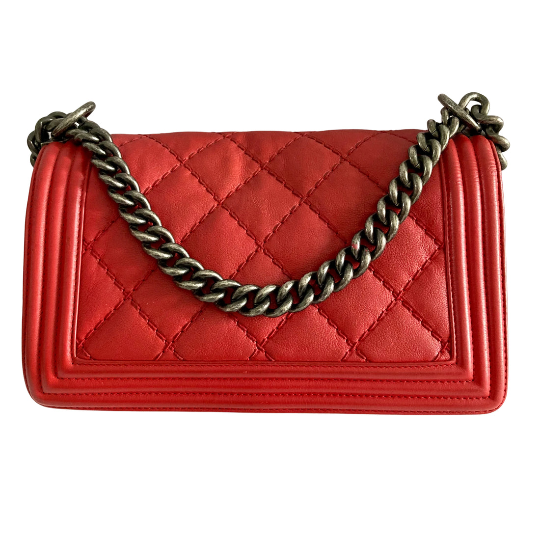 Chanel Quilted Medium Boy Red SHW