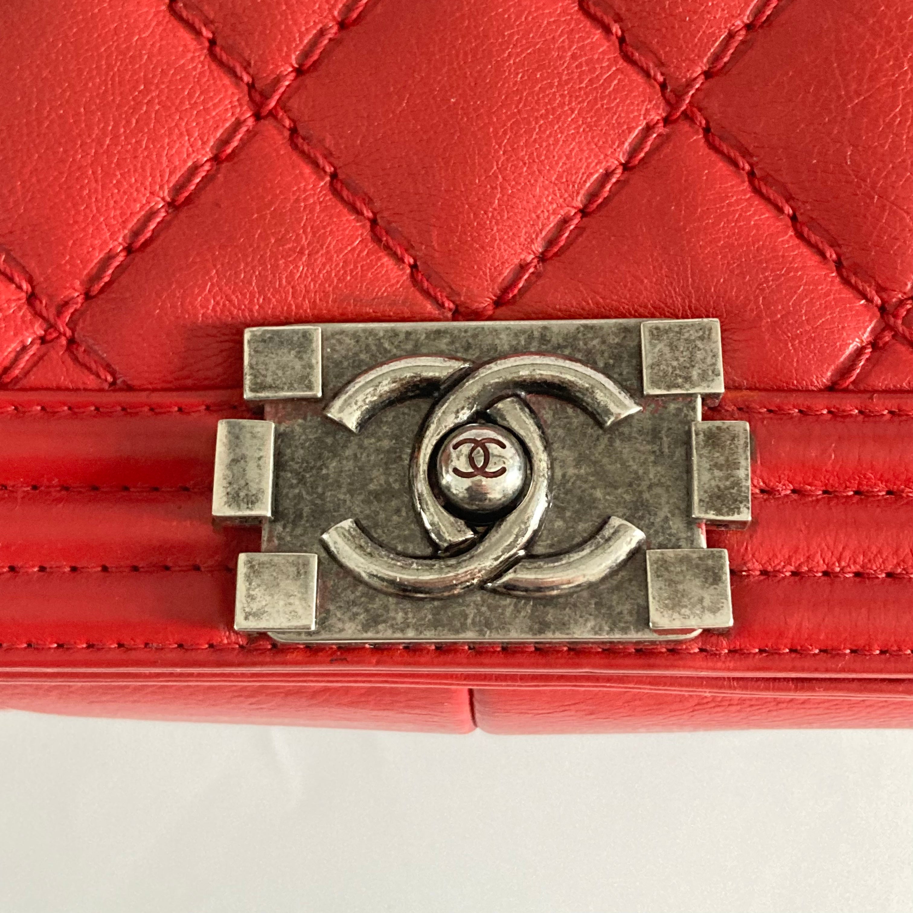 Chanel Quilted Medium Boy Red SHW