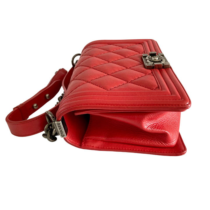Chanel Quilted Medium Boy Red SHW