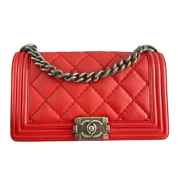 Chanel Quilted Medium Boy Red SHW