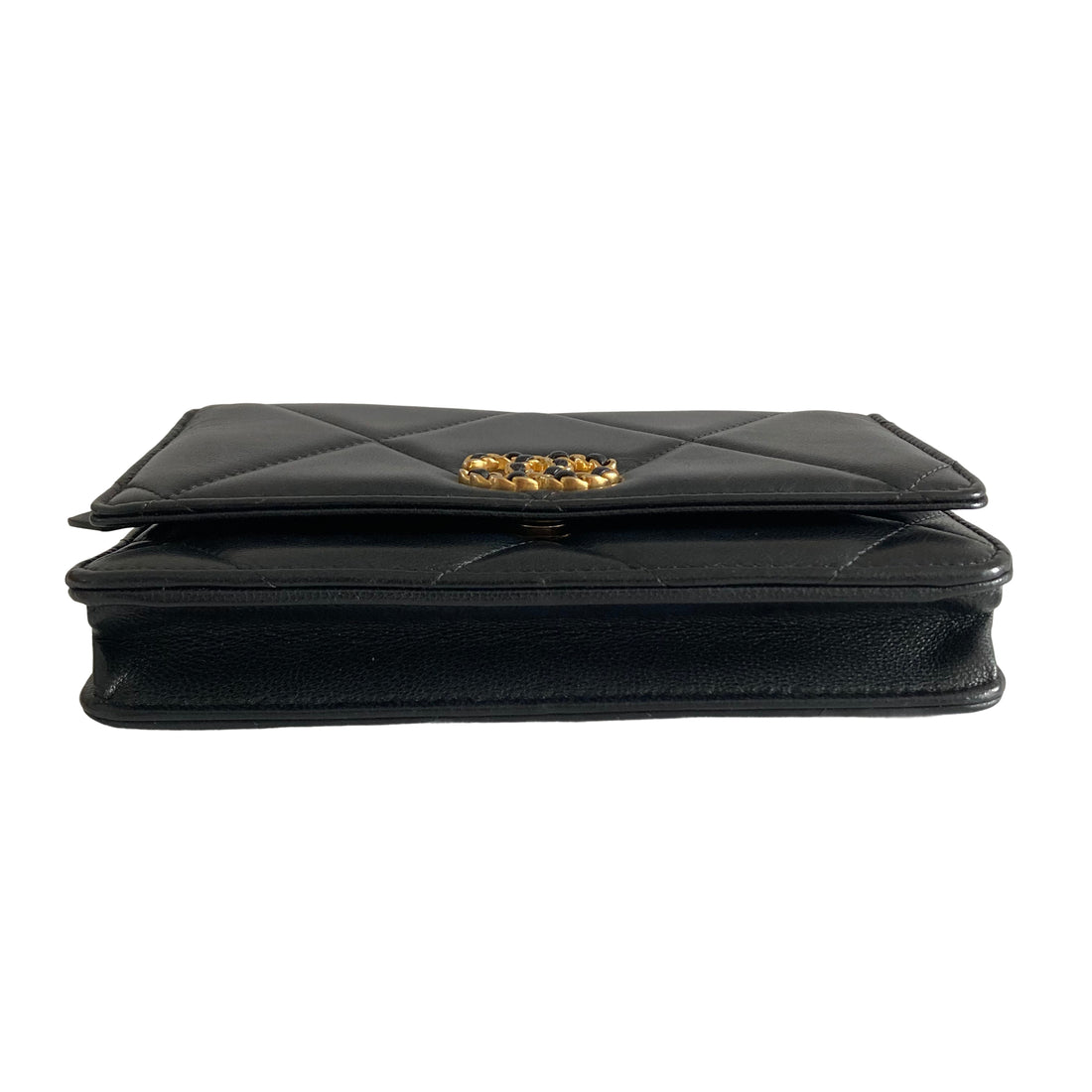 Chanel Lambskin Quilted Chanel 19 Wallet On Chain WOC Black CC303