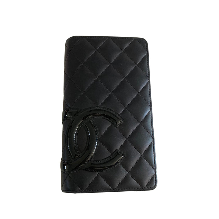 Chanel Cambon Wallet Black and Pink Interior