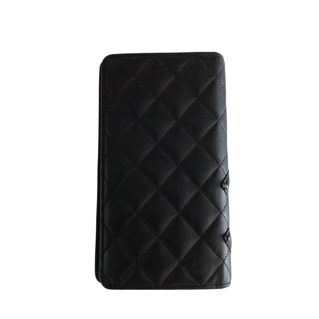 Chanel Cambon Wallet Black and Pink Interior