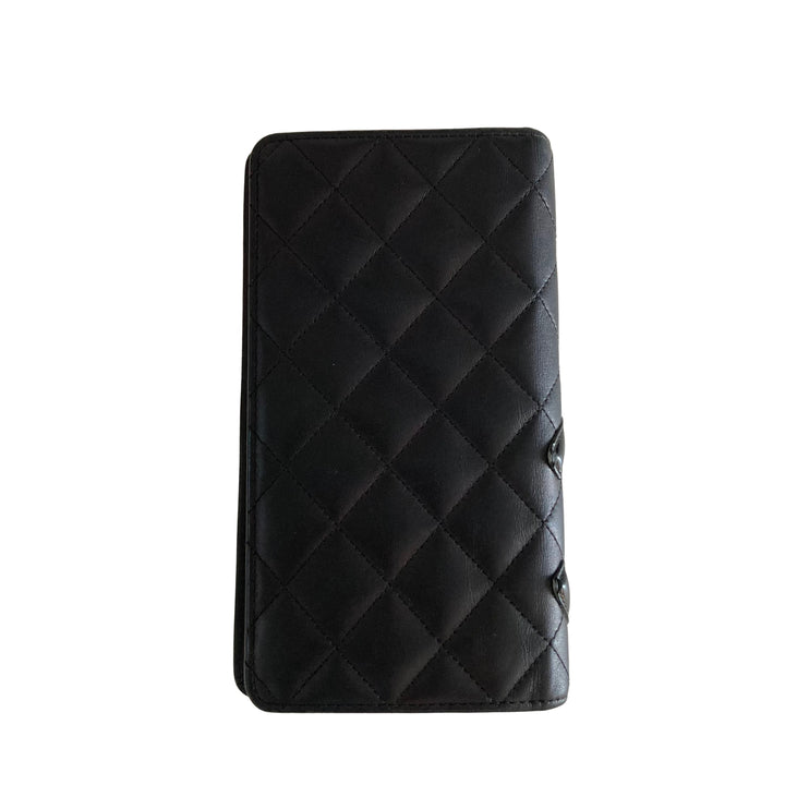 Chanel Cambon Wallet Black and Pink Interior