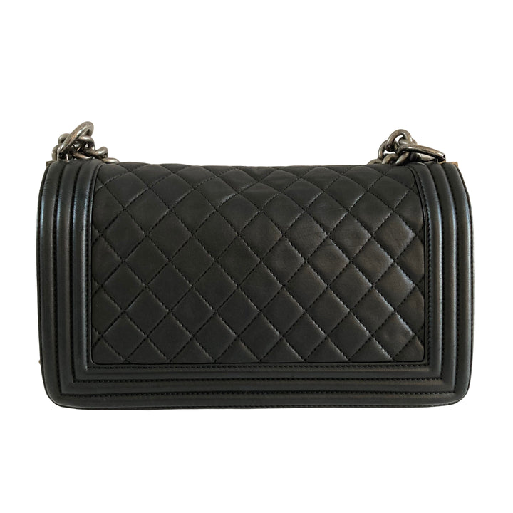 Chanel Quilted Medium Boy Black SHW (19***16)
