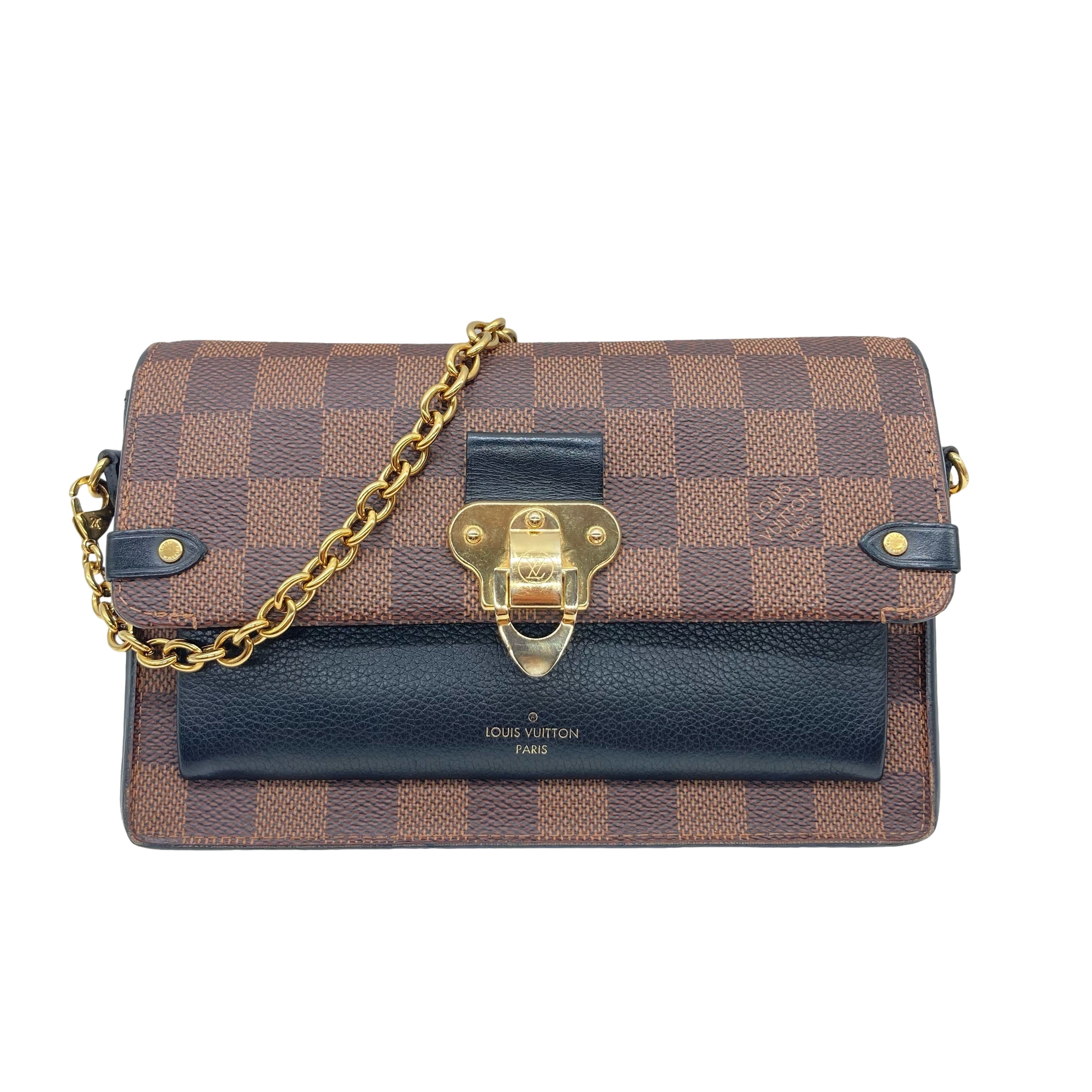 Louis Vuitton Damier Ebene Vavin Wallet On Chain Black