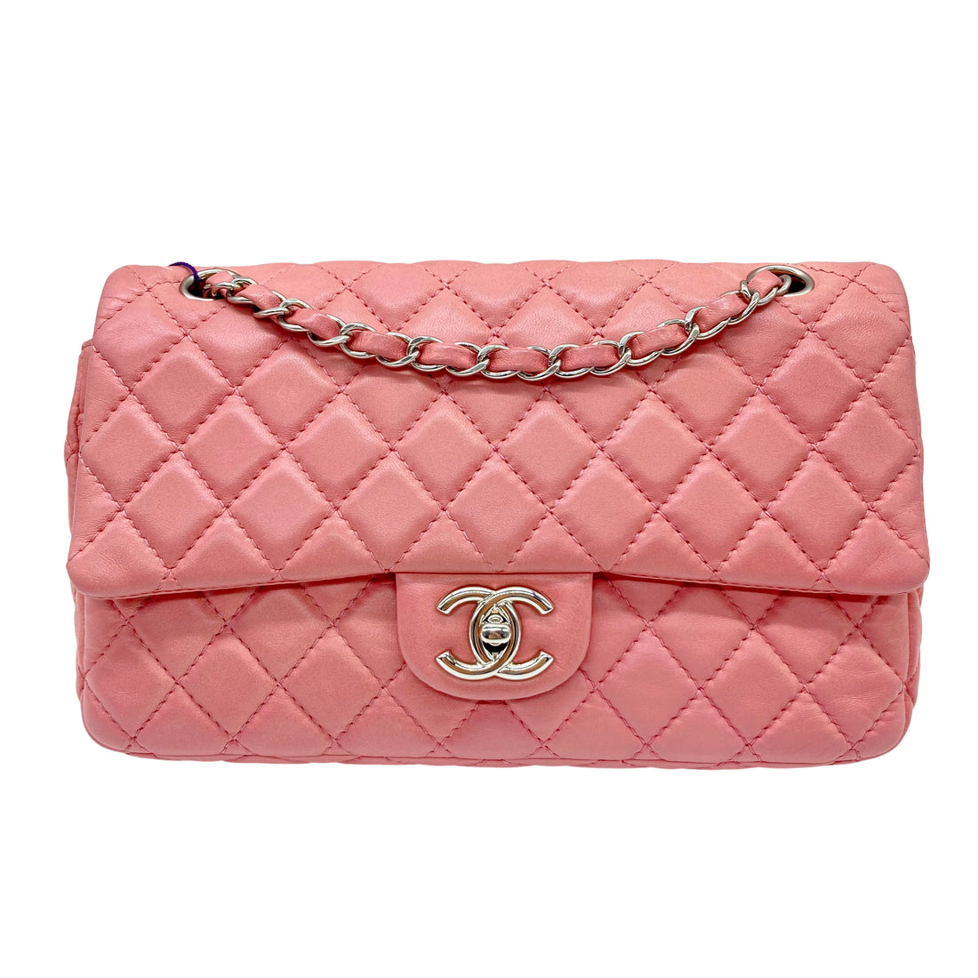 Chanel Lambskin Quilted Double Flap Small Pink (12***25)