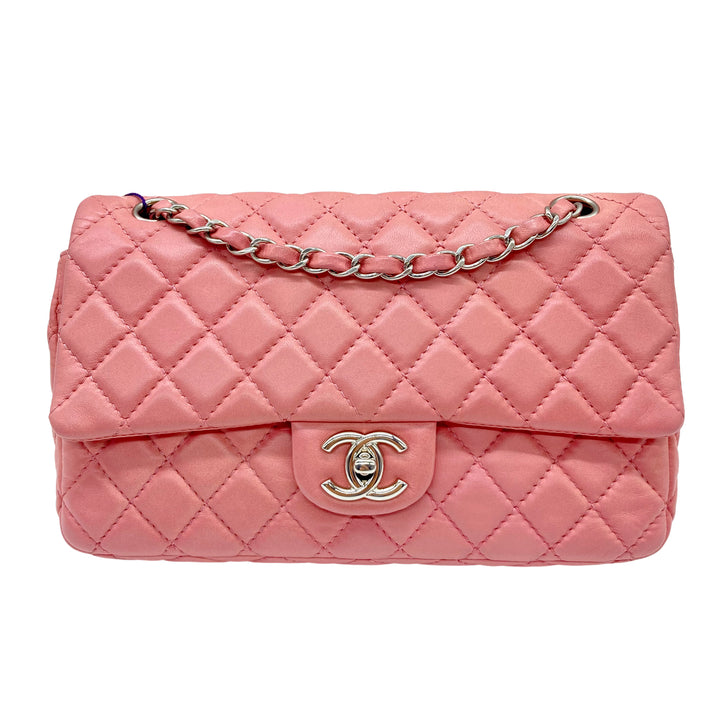 Chanel Lambskin Quilted Double Flap Small Pink (12***25)