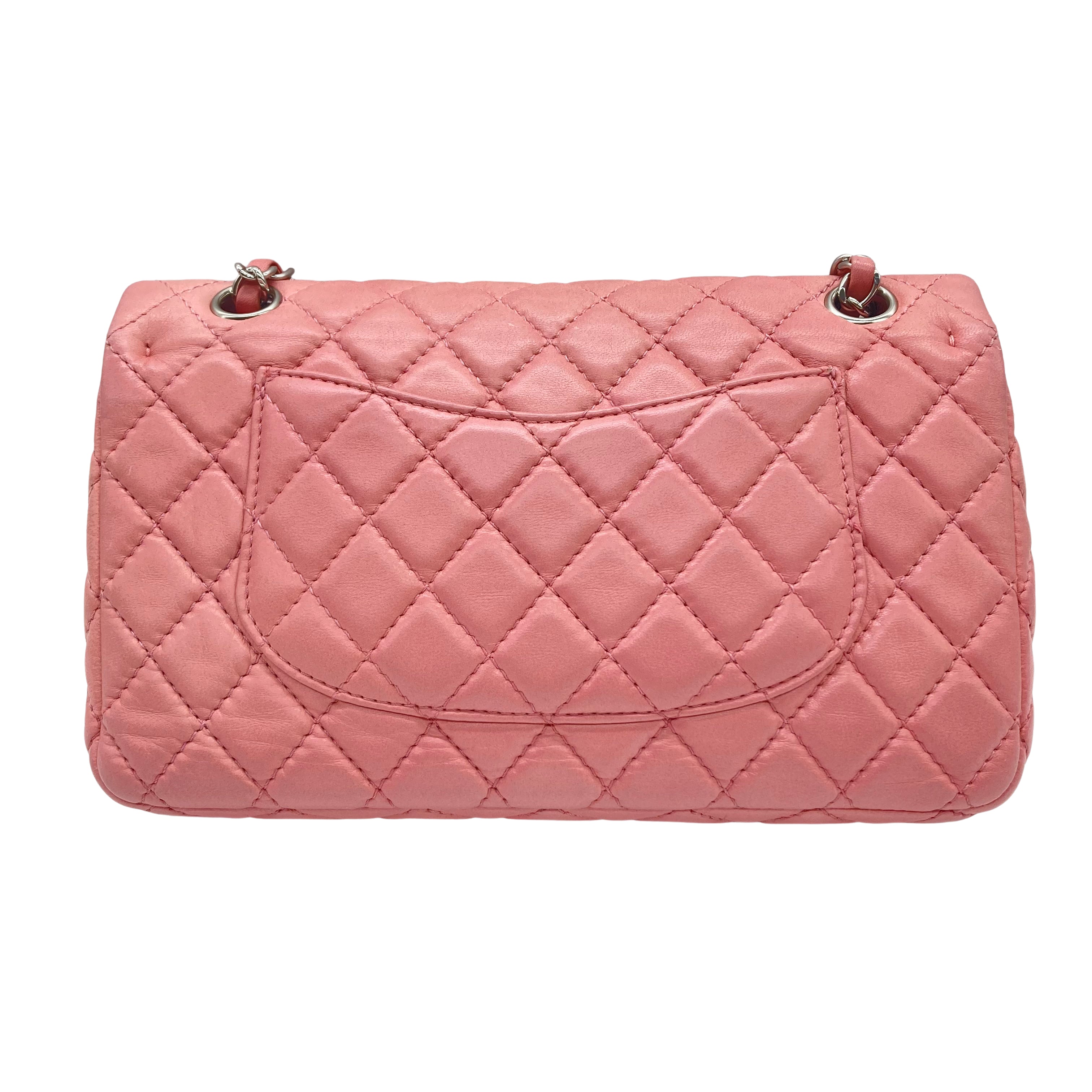 Chanel Lambskin Quilted Double Flap Small Pink (12***25)