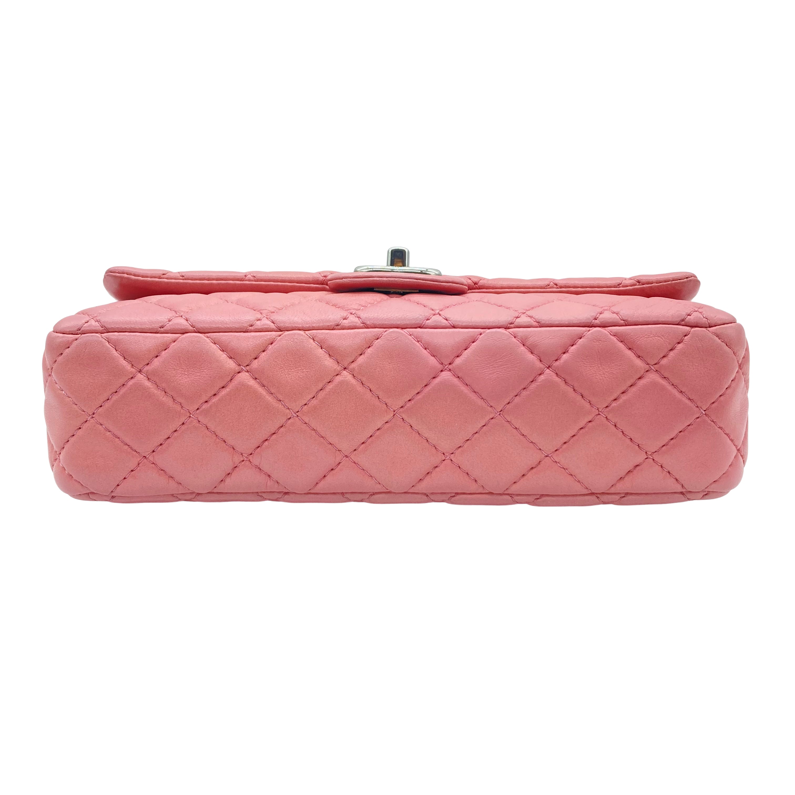 Chanel Lambskin Quilted Double Flap Small Pink (12***25)