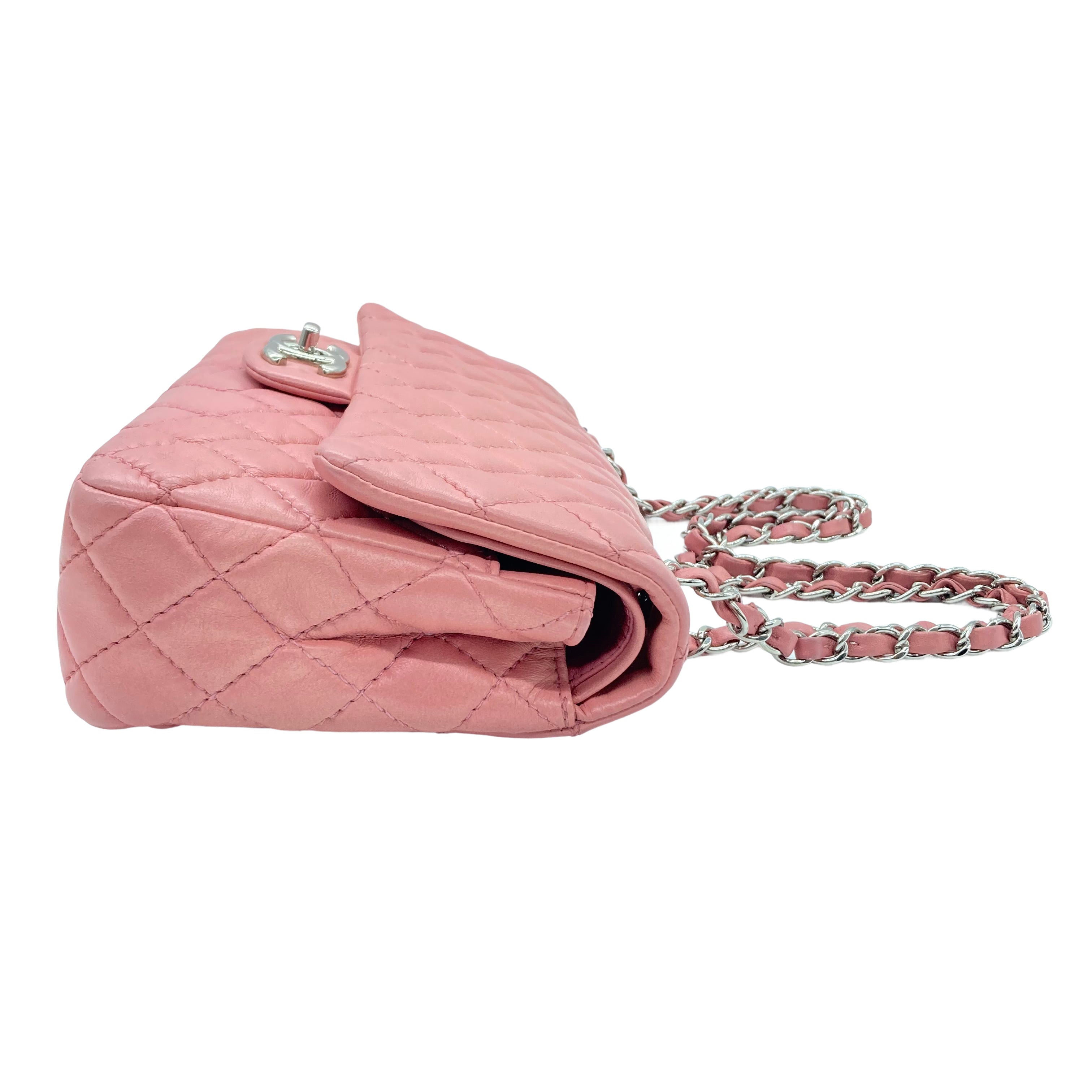 Chanel Lambskin Quilted Double Flap Small Pink (12***25)