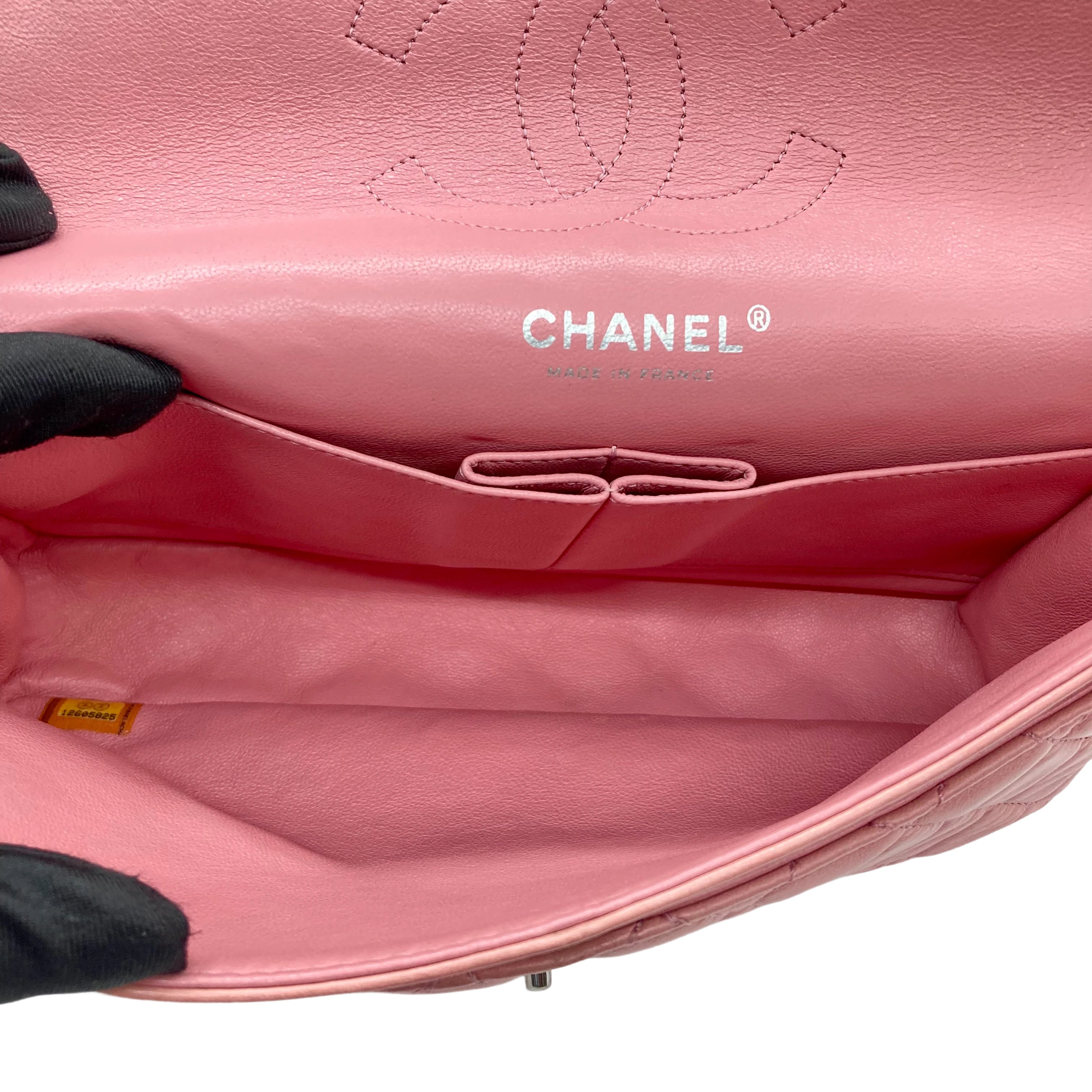 Chanel Lambskin Quilted Double Flap Small Pink (12***25)