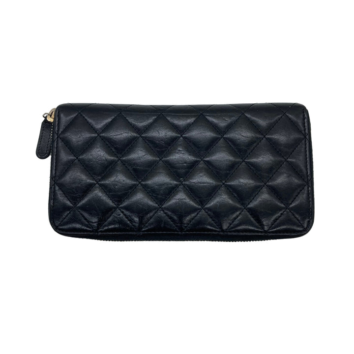 Chanel 2.55 Quilted Leather Zip Wallet Black (1874**196)