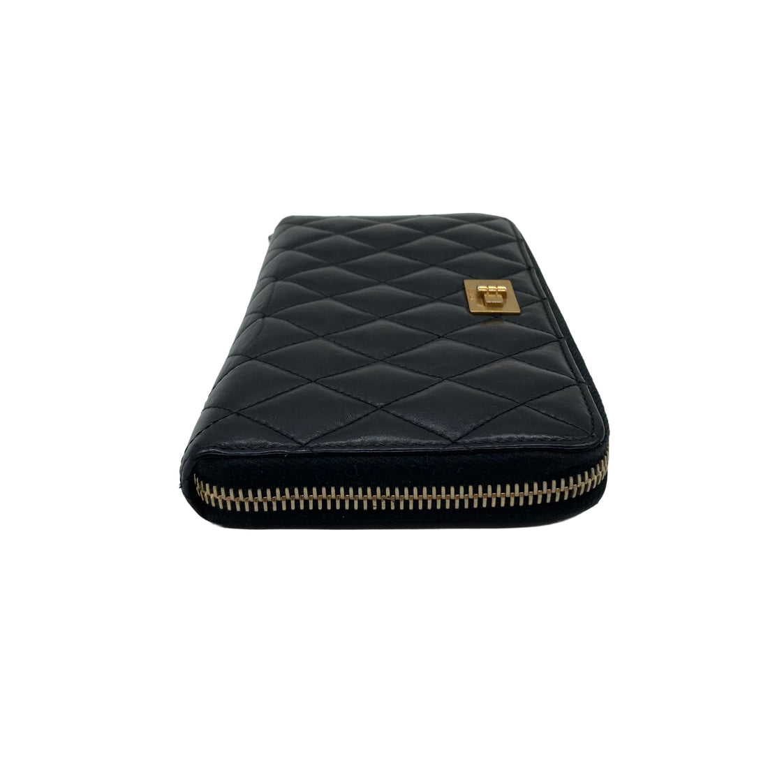 Chanel 2.55 Quilted Leather Zip Wallet Black (1874**196)