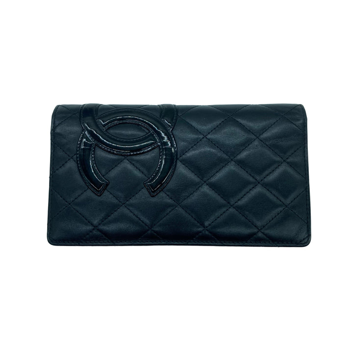 Chanel Cambon Wallet Black and Pink Interior CC405