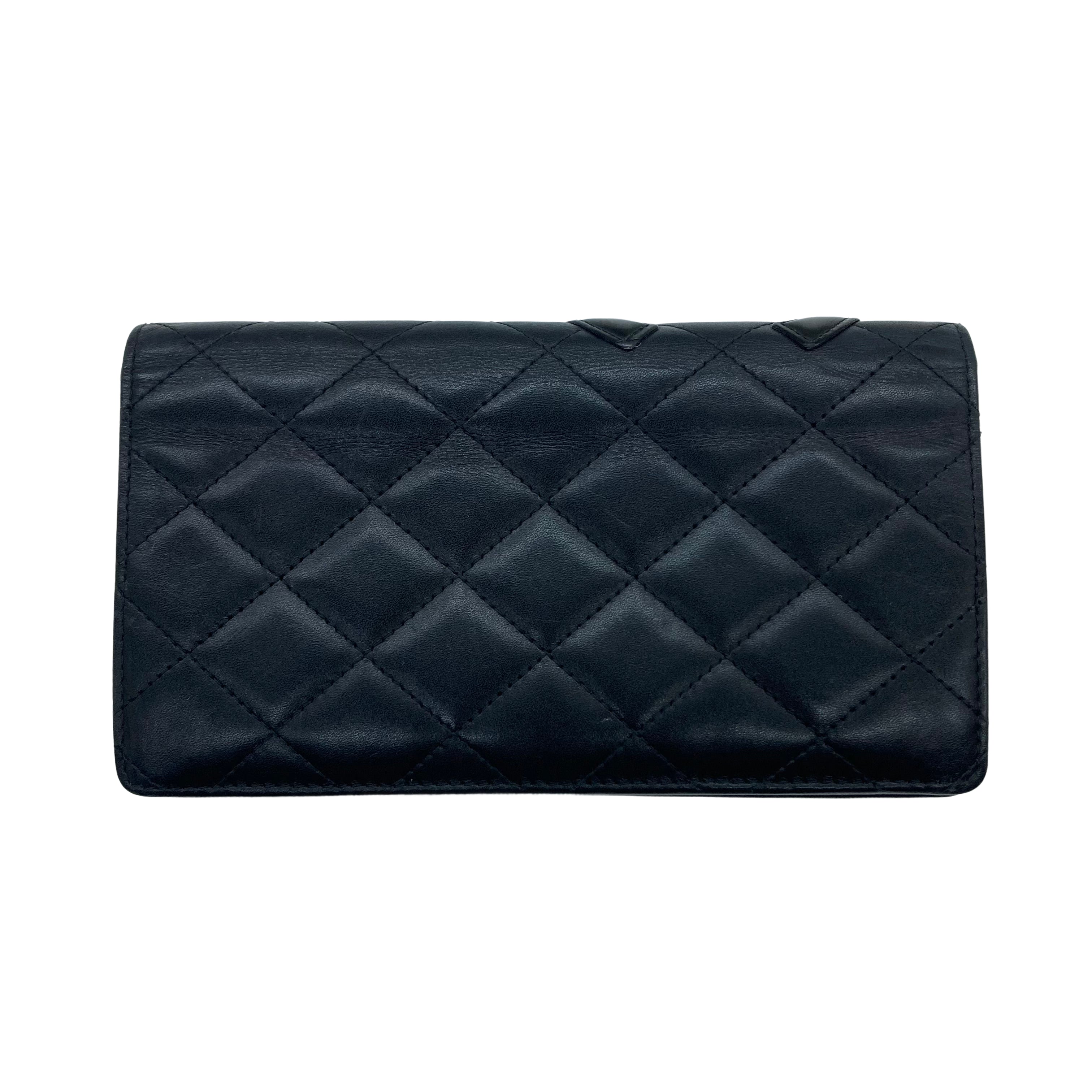 Chanel Cambon Wallet Black and Pink Interior CC405
