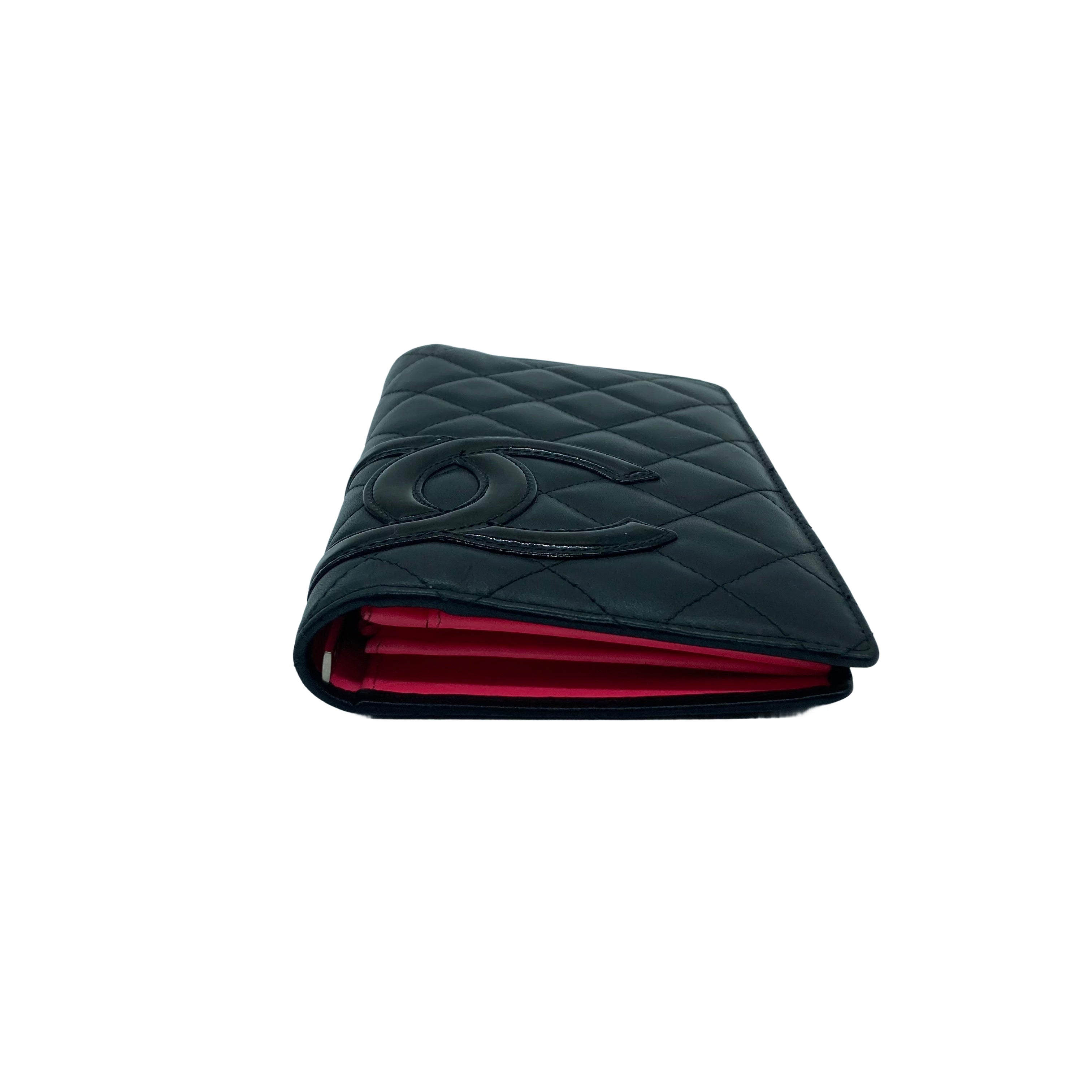 Chanel Cambon Wallet Black and Pink Interior CC405