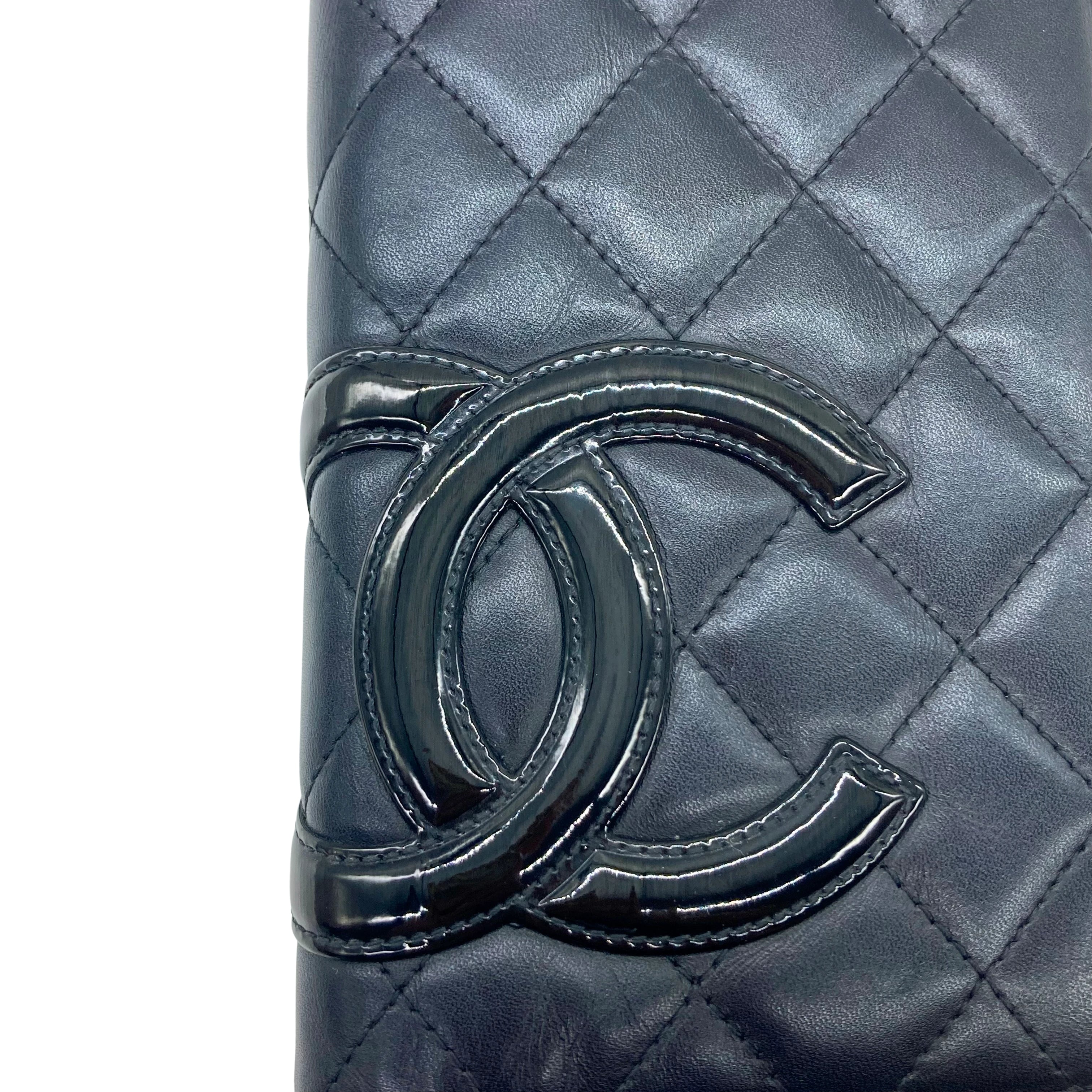 Chanel Cambon Wallet Black and Pink Interior CC405
