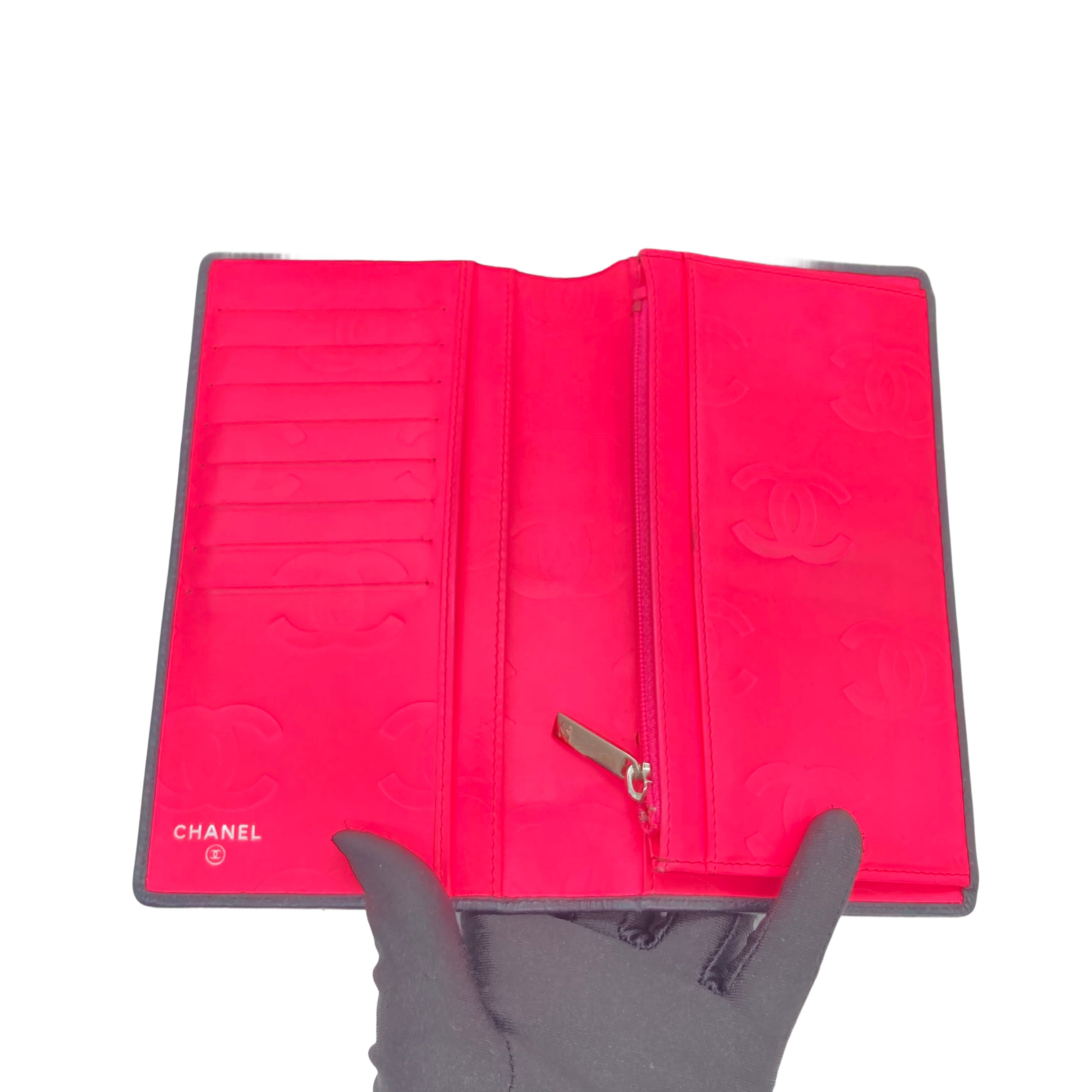 Chanel Cambon Wallet Black and Pink Interior CC405