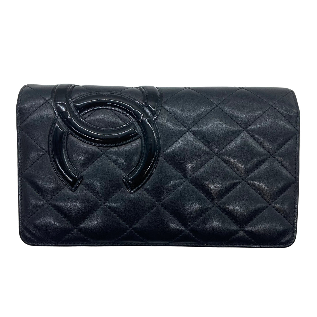 Chanel Quilted Cambon Wallet Black Pink (15***77)