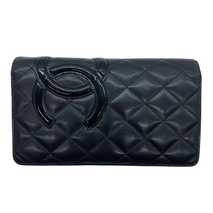 Chanel Quilted Cambon Wallet Black Pink (15***77)