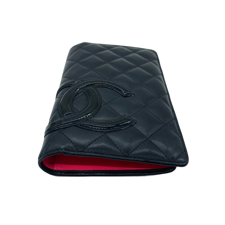 Chanel Quilted Cambon Wallet Black Pink (15***77)