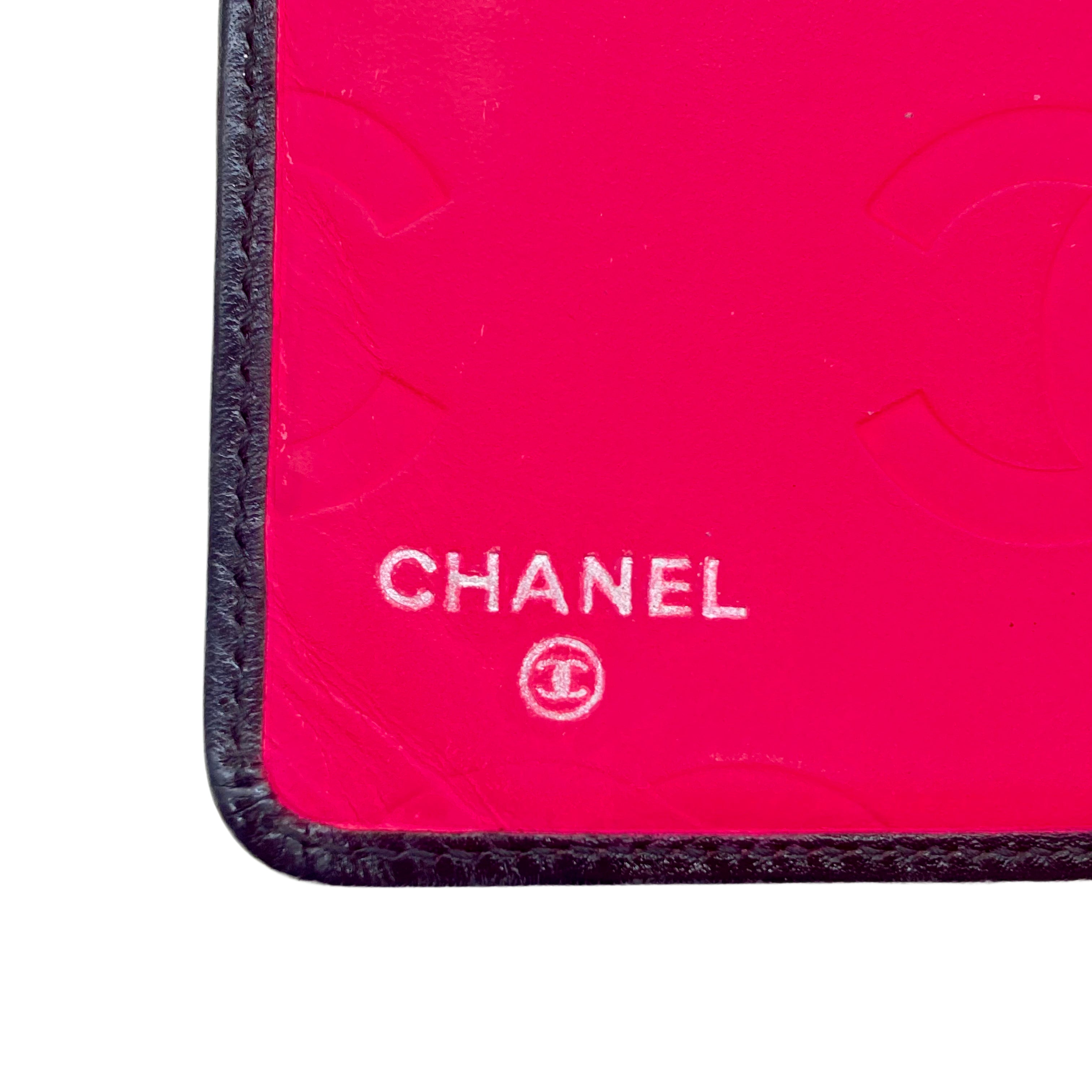 Chanel Quilted Cambon Wallet Black Pink (15***77)