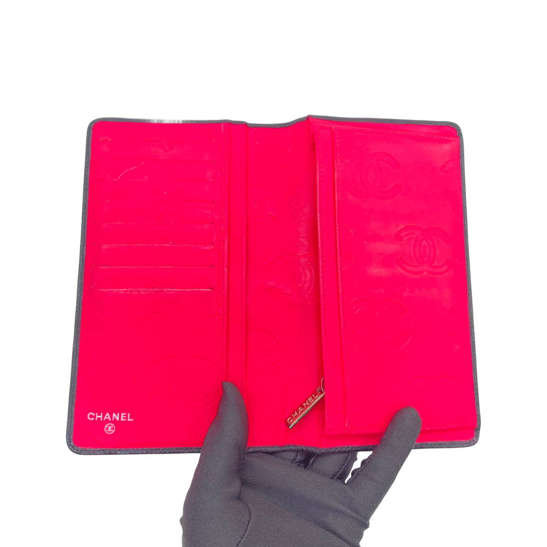 Chanel Quilted Cambon Wallet Black Pink (15***77)