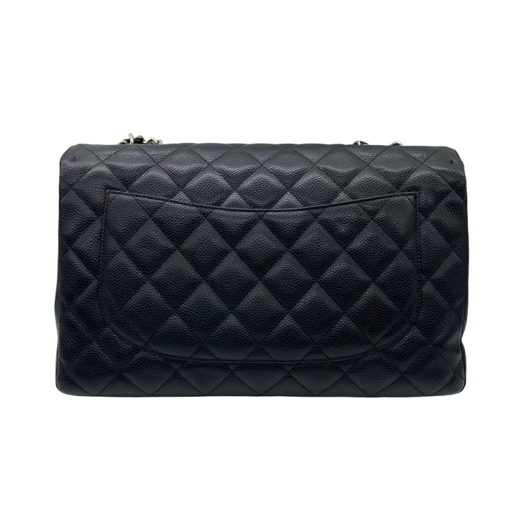Chanel Classic Caviar Jumbo Single Flap CF Black GHW (13***96) cc419