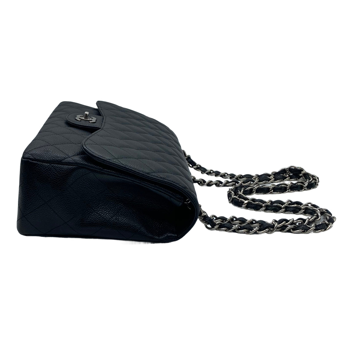 Chanel Classic Caviar Jumbo Single Flap CF Black GHW (13***96) cc419