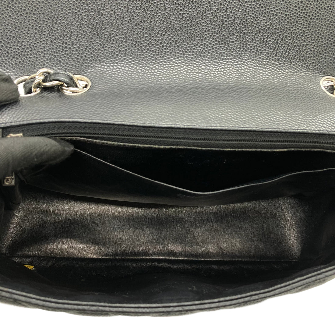 Chanel Classic Caviar Jumbo Single Flap CF Black GHW (13***96) cc419