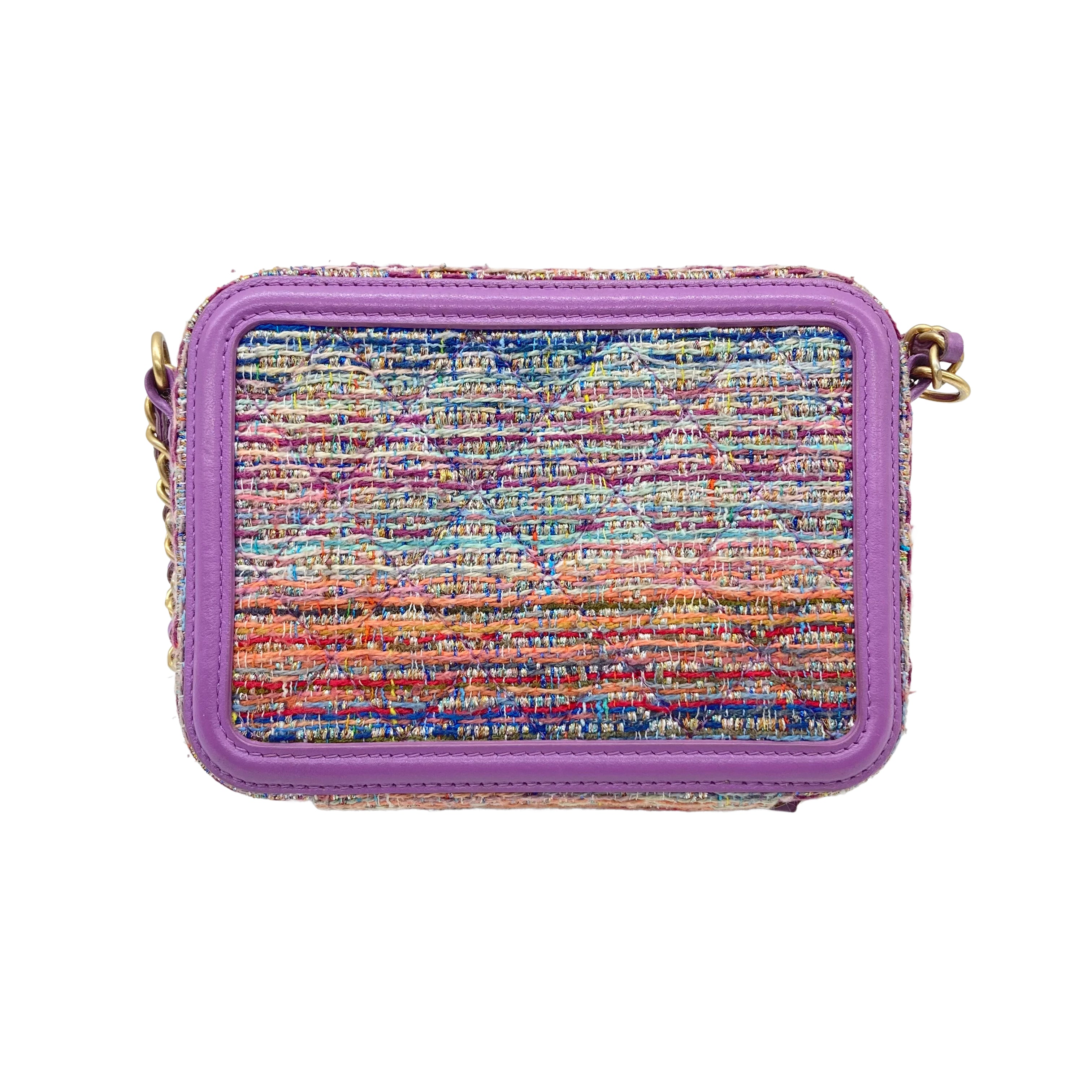 Chanel Small Tweed Filigree Vanity Case Purple (29***77) CC395