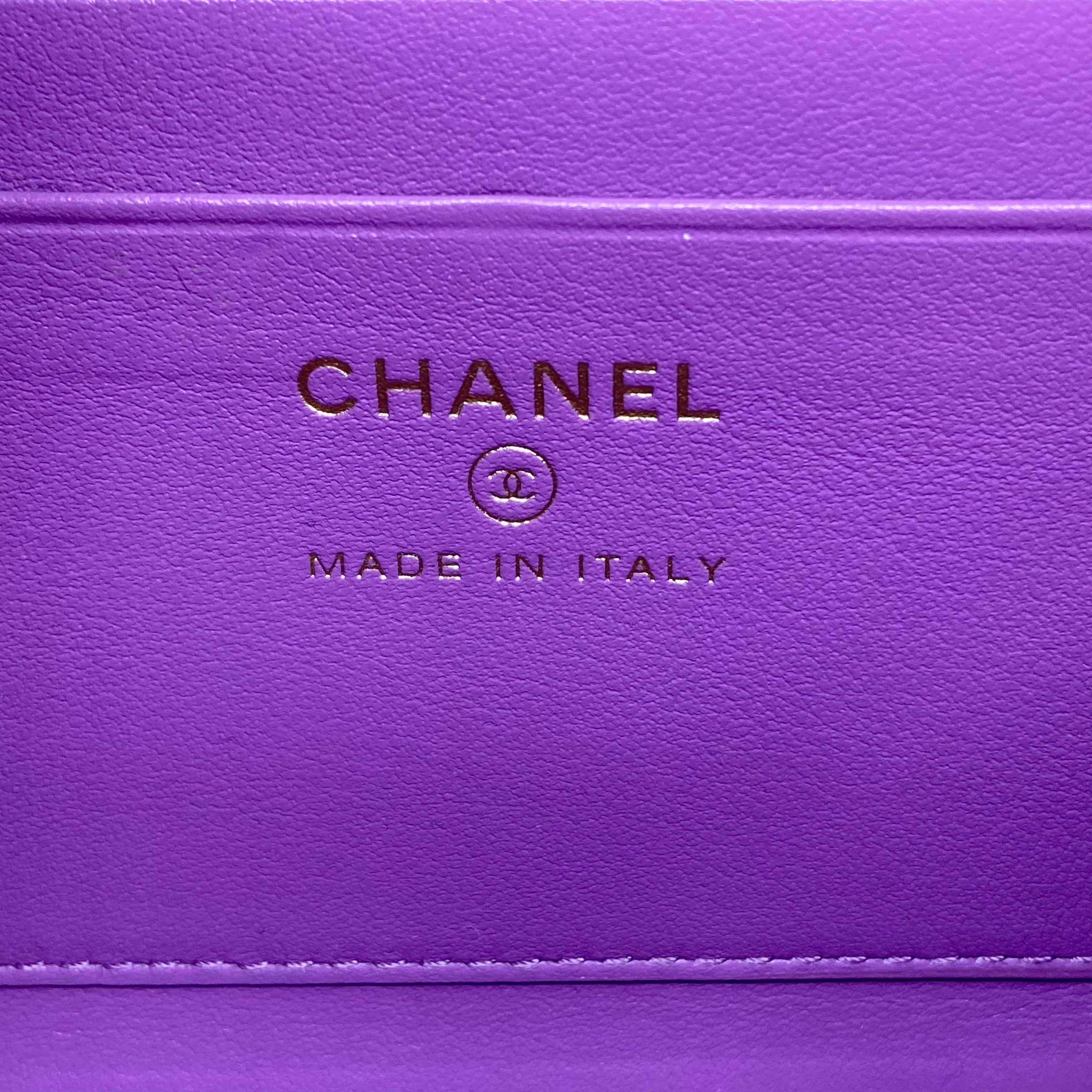 Chanel Small Tweed Filigree Vanity Case Purple (29***77) CC395