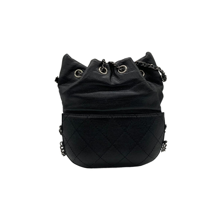 Chanel Quilted Leather Small Bucket Gabrielle Black (26***31)CC391