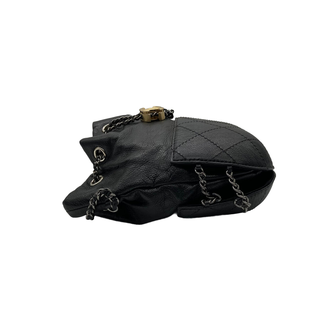 Chanel Quilted Leather Small Bucket Gabrielle Black (26***31)CC391