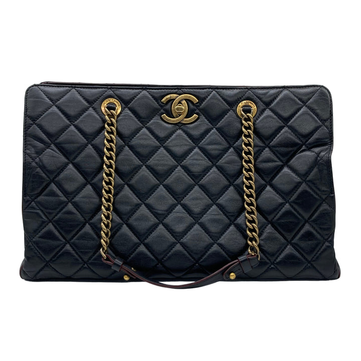 Chanel Quilted CC Perfect Edge Tote Bag Black GHW (17***93)CC396