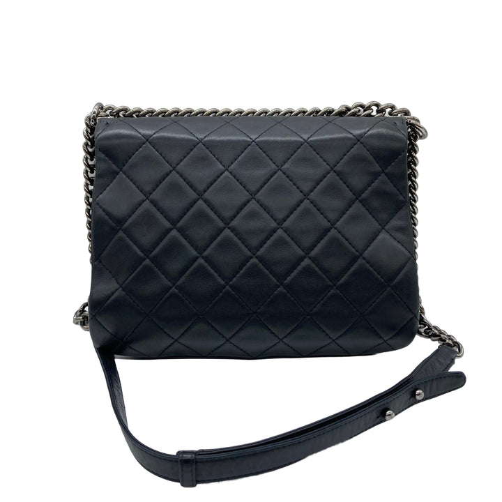 Chanel Quilted Lambskin Flap Bag Black/Black (16***74)CC398