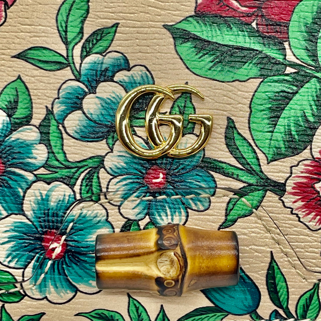Gucci Diana Mini Bamboo on Chain Floral GG347