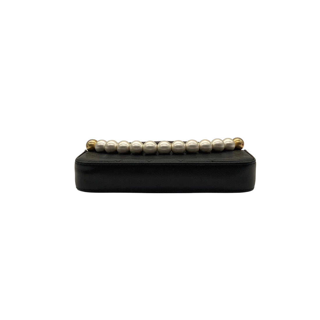 Chanel Quilted Pearl Wallet on Chain Black (29***63) CC399