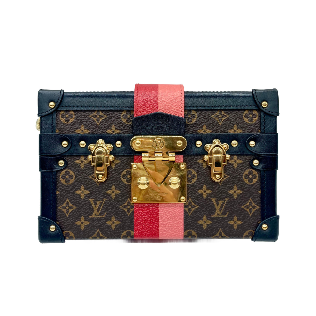 Louis Vuitton Monogram Stripes Print Petite Malle Microchipped LV978