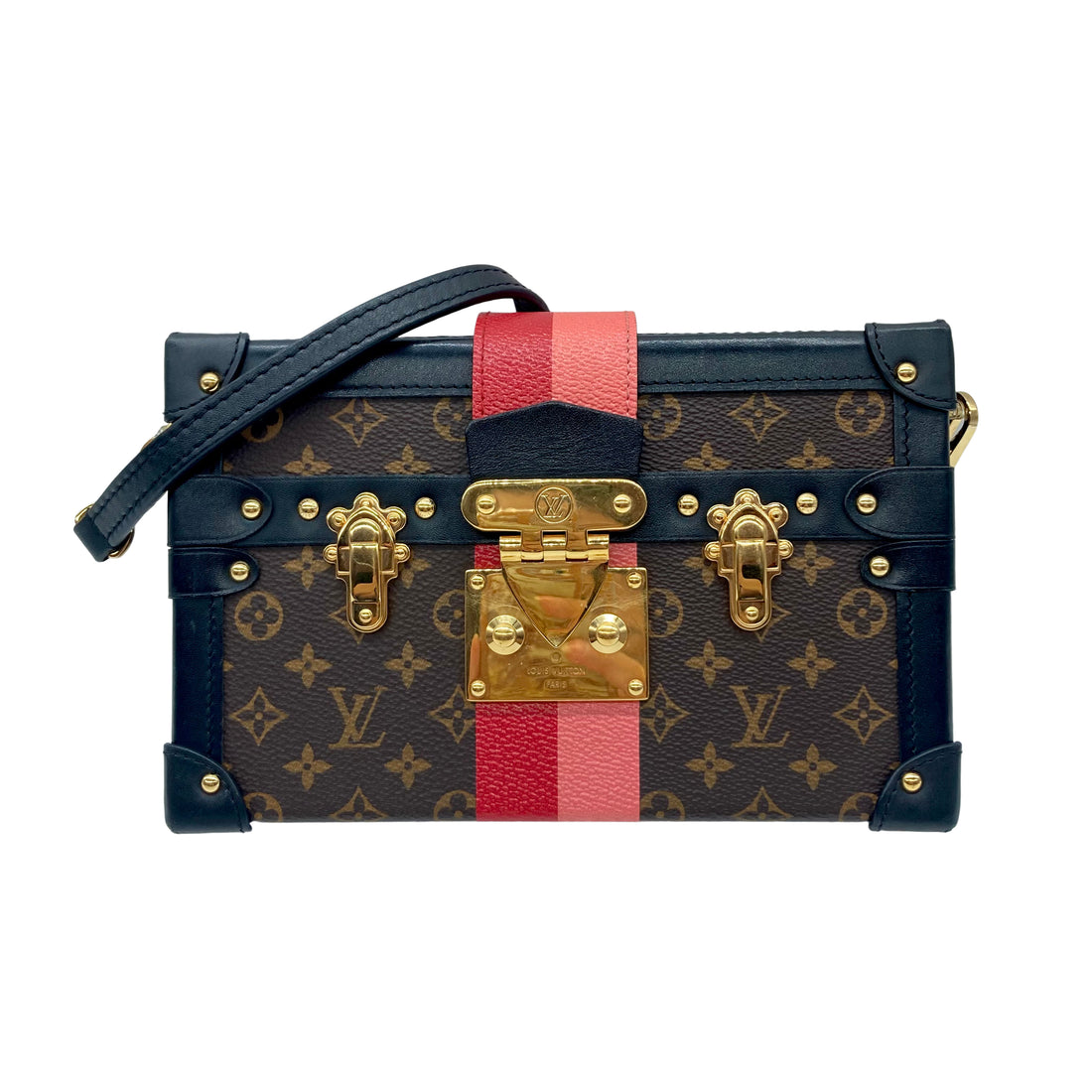 Louis Vuitton Monogram Stripes Print Petite Malle Microchipped LV978