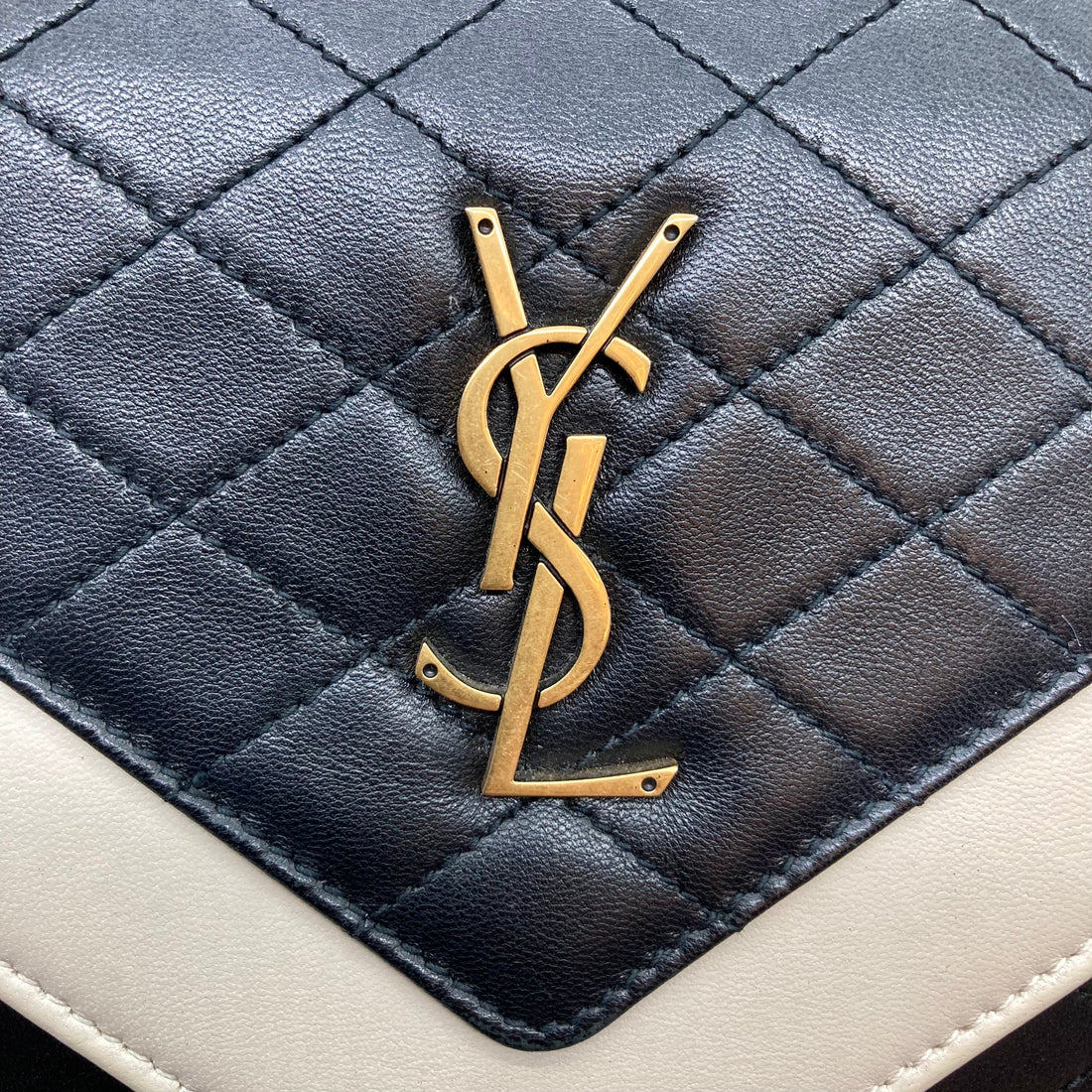Saint Laurent Gabby Sachel Shoulder Bag Black White SL69
