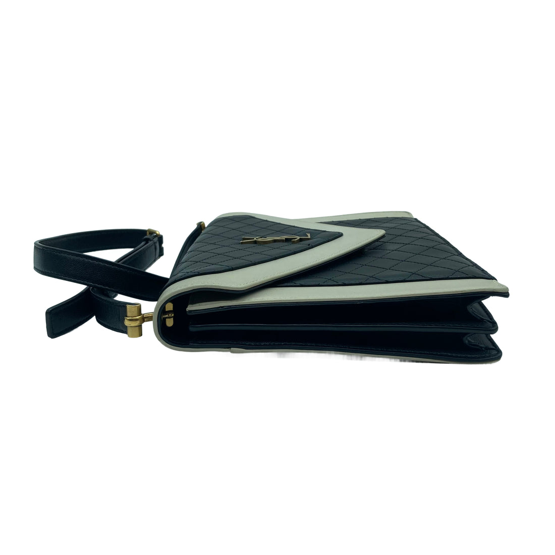 Saint Laurent Gabby Sachel Shoulder Bag Black White SL69