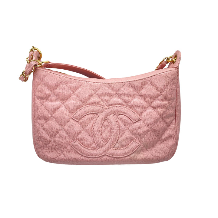 Chanel Caviar Quilted Timeless CC Shoulder Bag Pink (72***80) CC403