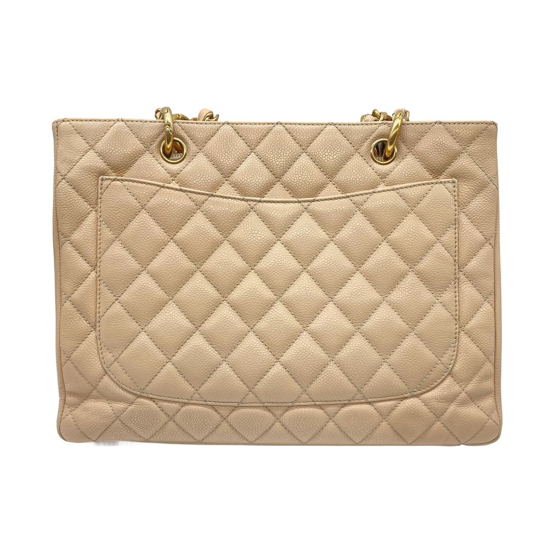 Chanel Caviar Leather Shopping Tote Bag Cream CC402