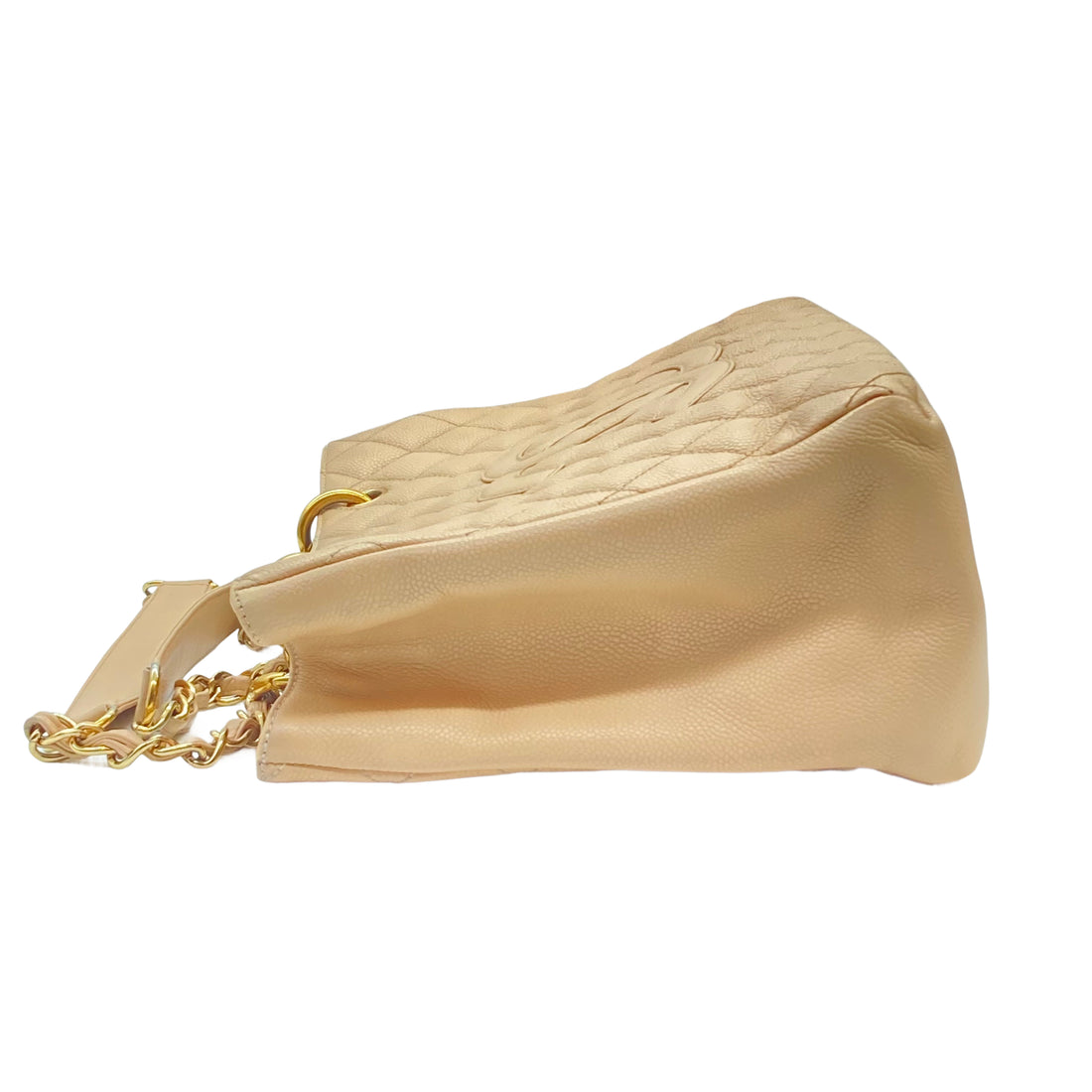 Chanel Caviar Leather Shopping Tote Bag Cream CC402