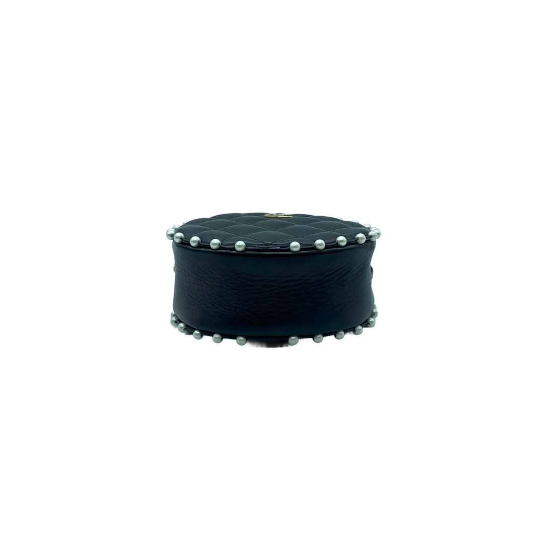 Chanel Quilted Lambskin Pearl Round Bag Black LV404
