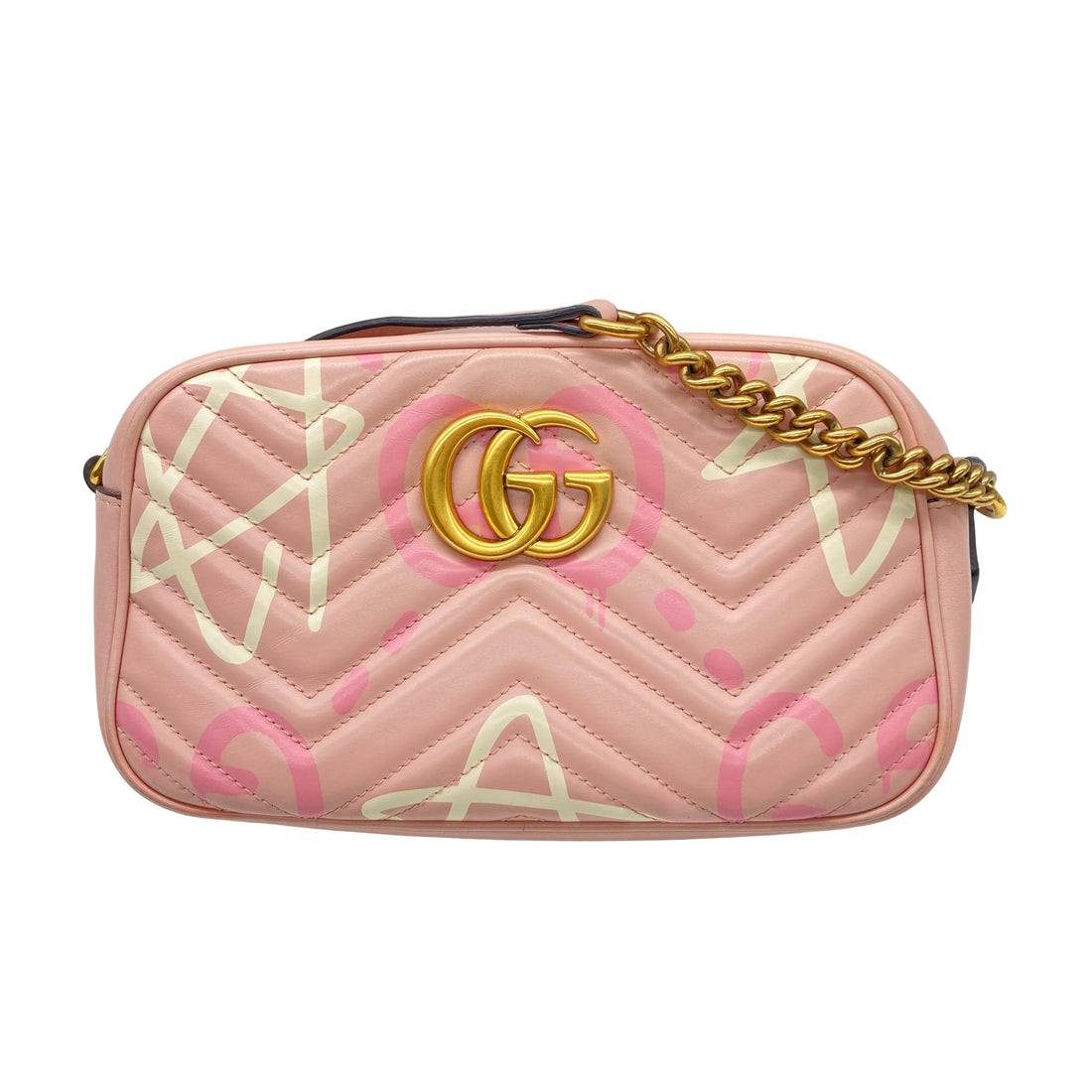 Gucci Matelasse Calfskin Matelasse GG Marmont Chain Pink GG350